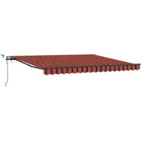 vidaXL Uitschuifbare luifel Oranje en bruin 400 × 350 cm Polyester