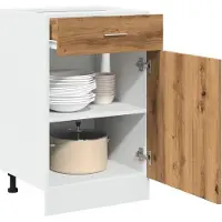 vidaXL Onderkast met lade Lyon 50x46x81,5 cm bewerkt hout artisanaal eiken