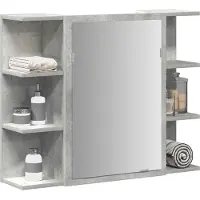 vidaXL Badkamerspiegelkast 80x20,5x64 cm bewerkt hout betongrijs