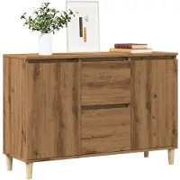 vidaXL Dressoir 102x35x70 cm bewerkt hout artisanaal eikenkleurig