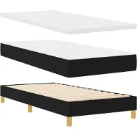 vidaXL Boxspring bed met matras met hoofdeinde Zwart 200 x 90 cm Stof