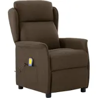vidaXL Massagestoel met kussen Bruin 93.5 x 67.5 x 101.5 cm Stof