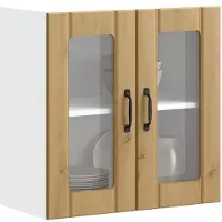 vidaXL Keukenbovenkast met glazen deur Lucca bewerkt hout artisanaal eiken