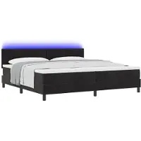 vidaXL LED Box Spring Bed met hoofdeinde Zwart 200 x 200 cm Fluweel