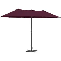 vidaXL Tuinparasol Bordeaux Rood 370 x 197 x 239 cm