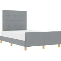 vidaXL Bedframe met hoofdeinde Lichtgrijs 120 x 200 cm Stof