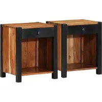 vidaXL Nachtkastje 2 st Bruin 40 x 35 x 50 cm Massief Acacia Hout