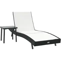 vidaXL Ligstoel 2 pcs Zwart en Wit poly rattan