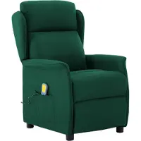 vidaXL Massagestoel met kussen Donkergroen 93.5 x 67.5 x 101.5 cm Stof