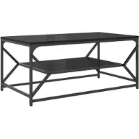 vidaXL Salontafel Zwart Eiken 90 x 50 x 40 cm Engineered hout en staal