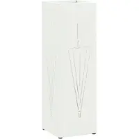 vidaXL Regen Paraplu Stand met opslag Wit 15,5 x 15,5 x 49 cm Staal