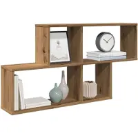 vidaXL Wandschap 100x18x53 cm bewerkt hout artisanaal eikenkleurig