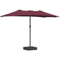 vidaXL Tuinparasol Bordeaux Rood 385 x 209 x 244 cm Polyester en Staal
