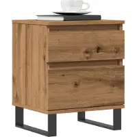 vidaXL Nachtkastjes 2 st 40x35x50cm bewerkt hout artisanaal eikenkleur