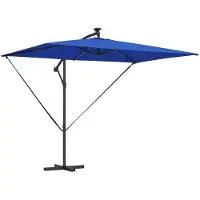 vidaXL Parasol 294 x 200 x 270 cm Polyester en Aluminium Azuurblauw