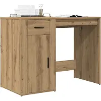 vidaXL Bureau 100x49x75 cm bewerkt hout artisanaal eikenkleur