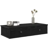 vidaXL Wandschap met lades 80x31x17 cm bewerkt hout zwart