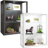 VCM GlasolLW vitrinekast wandmontage wit.