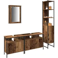 vidaXL Badkamermeubel Set 4 st Oud Hout 33 x 33 x 185,5 cm