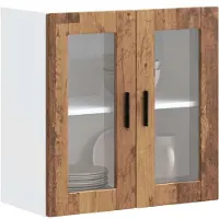 vidaXL Keukenbovenkast met glazen deur Porto oud houtkleurig