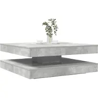 vidaXL Salontafel 360 graden draaibaar 90x90x34,5 cm betongrijs