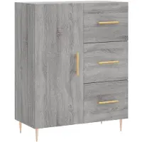 vidaXL Hoge kast 69,5x34x180 cm bewerkt hout grijs sonoma eikenkleurig