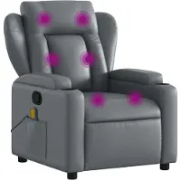 vidaXL Massagestoel van grijs kunstleer