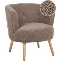 Beliani ODENZEN - Fauteuil - Bruin - Bouclé