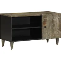 vidaXL Tv-meubel 80x31,5x46 cm massief mangohout lichtgrijs