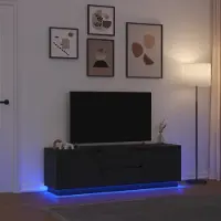 vidaXL Tv-meubel met LED-verlichting 160,5x41x50 cm zwart eikenkleurig