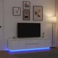 vidaXL Tv-meubel met LED-verlichting 193,5x41x50 cm wit