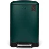 ADEVA Les Collectors afvalbak voor de keuken, roestvrij staal, model nr. 501, inhoud 20 liter, met uitneembaar binnenbakje, mat afwerking, duurzaam, stille dekselsluiting, kleur: eendengroen