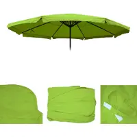 Mendler Vervangingsstof voor zonnescherm Meran Pro, marktscherm voor de horeca met volant, diameter 5 meter, polyester, groen