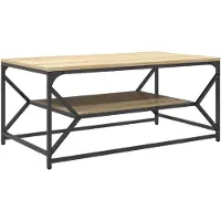 vidaXL Salontafel Sonoma Eik 90 x 50 x 40 cm Engineered hout en staal