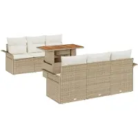vidaXL Tuinbank Set 7 st beige en crèmekleurig