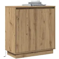 vidaXL LED Dressoir Artisanaal eiken 71 x 34,5 x 75 cm Bewerkt hout