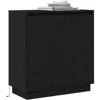vidaXL LED Dressoir Zwart eiken 71 x 34,5 x 75 cm Bewerkt hout