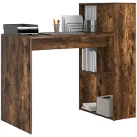 vidaXL Bureau Rook Eiken Bewerkt hout 108 x 55 x 103.5 cm