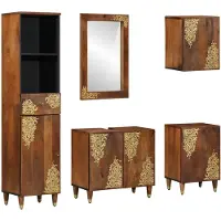 vidaXL Badkamerkast set 5 st Honing bruin 62 x 33 x 58 cm