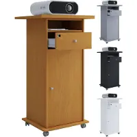 VCM Neta kantoor wandkast voor projector 1 deur 1 lade beuken decor.