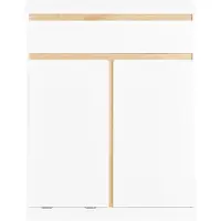 SoBuy Onderkast Badkamer – Met Lade & Uitneembare Waszak – 71 x 33 x 85 cm – Wit