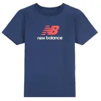 New Balance T-shirt blauw Jongens/Meisjes Katoen Ronde hals Logo - maat 104