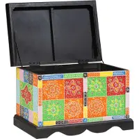 vidaXL Opbergbox Multikleur 60 x 40 x 40 cm Massief mangohout