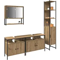 vidaXL Badkamermeubel Set 4 st Artisan Eiken 33 x 33 x 185,5 cm