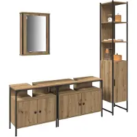 vidaXL Badkamermeubel Set 4 st Artisan Eiken 33 x 33 x 185,5 cm