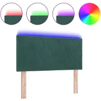 vidaXL LED Hoofdbord Donkergroen 90 cm Fluweel
