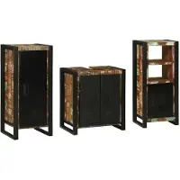 vidaXL Badkamermeubel Set 3 st Veelkleurig en Zwart 40 x 35 x 90 cm