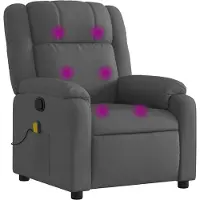 vidaXL Massagestoel in donkergrijze stof