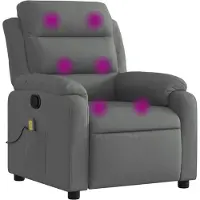 vidaXL Massagestoel in donkergrijze stof