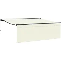 vidaXL Uitschuifbare luifel Crème 400 × 300 cm Polyester en Aluminium